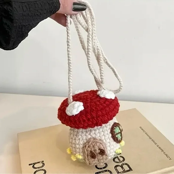 Crochet Mushroom Bag with Red Cap, NWOT - Picture 6 of 9